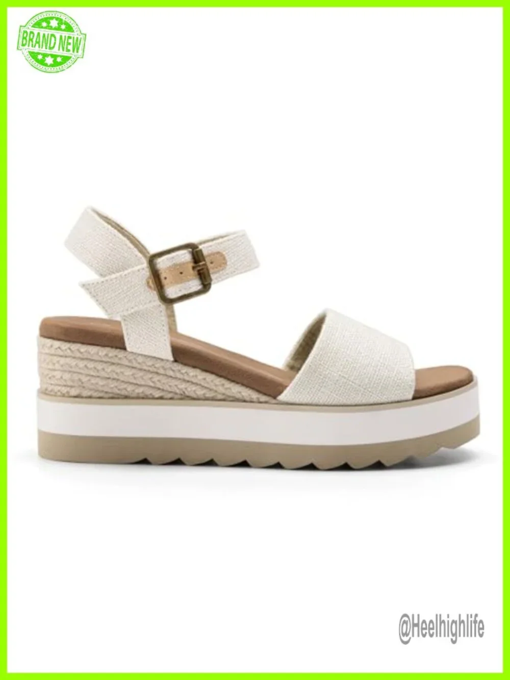 Women's Platform Espadrille Wedge Sandals Canvas Adjustable Ankle Strap